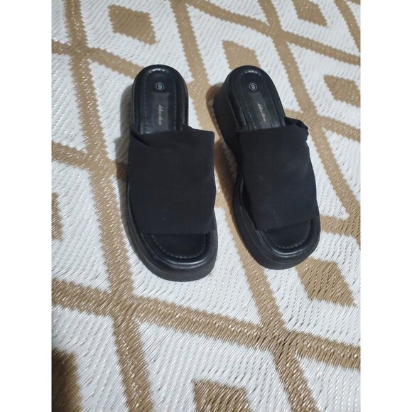 Vintage Xhilaration Y2K 90's Chunky Platform Black Sandals Slides SZ 9 - Picture 2 of 10